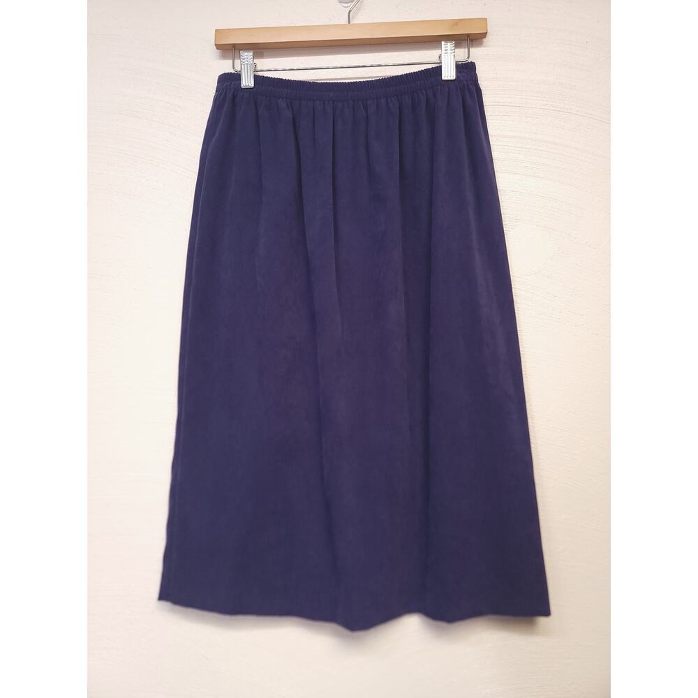 Vintage Leslie Fay Skirt Size 12 Purple Womens Business Strait Elastic Suit